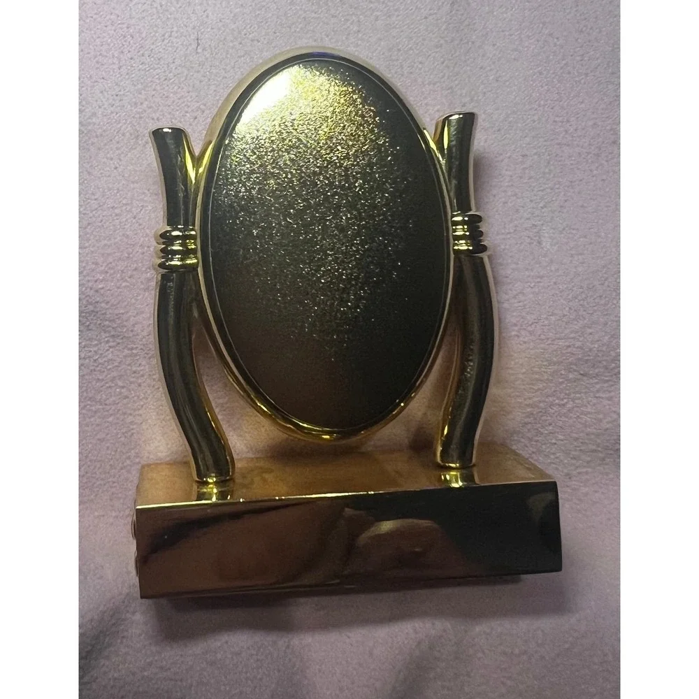Vintage Timex Vanity Mirror Gold Tone Quartz In Working Condition
